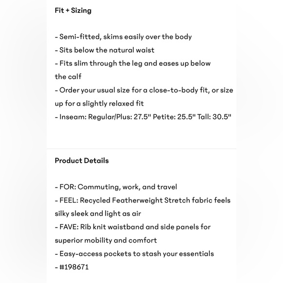 Athleta Brooklyn Ankle pants NWT sz 8 shale - Picture 9 of 10